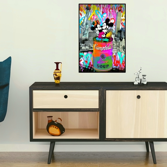 Minnie and Mickey Mouse 11"Lx17"H Framed Wall Art - Picture 2 of 2